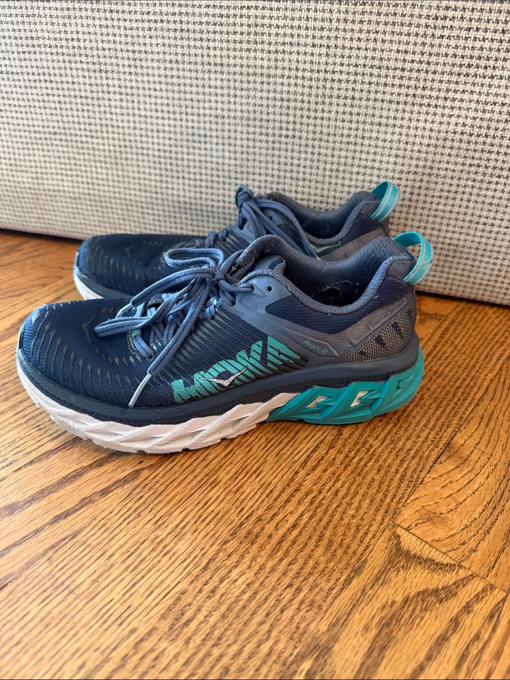 Hoka Navy and Teal Women's Running Sneakers - Picture 3 of 7